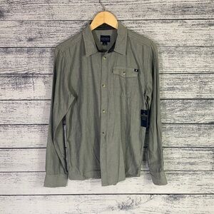 NWT Lucky Brand Button Up Gray Dress Shirt XL